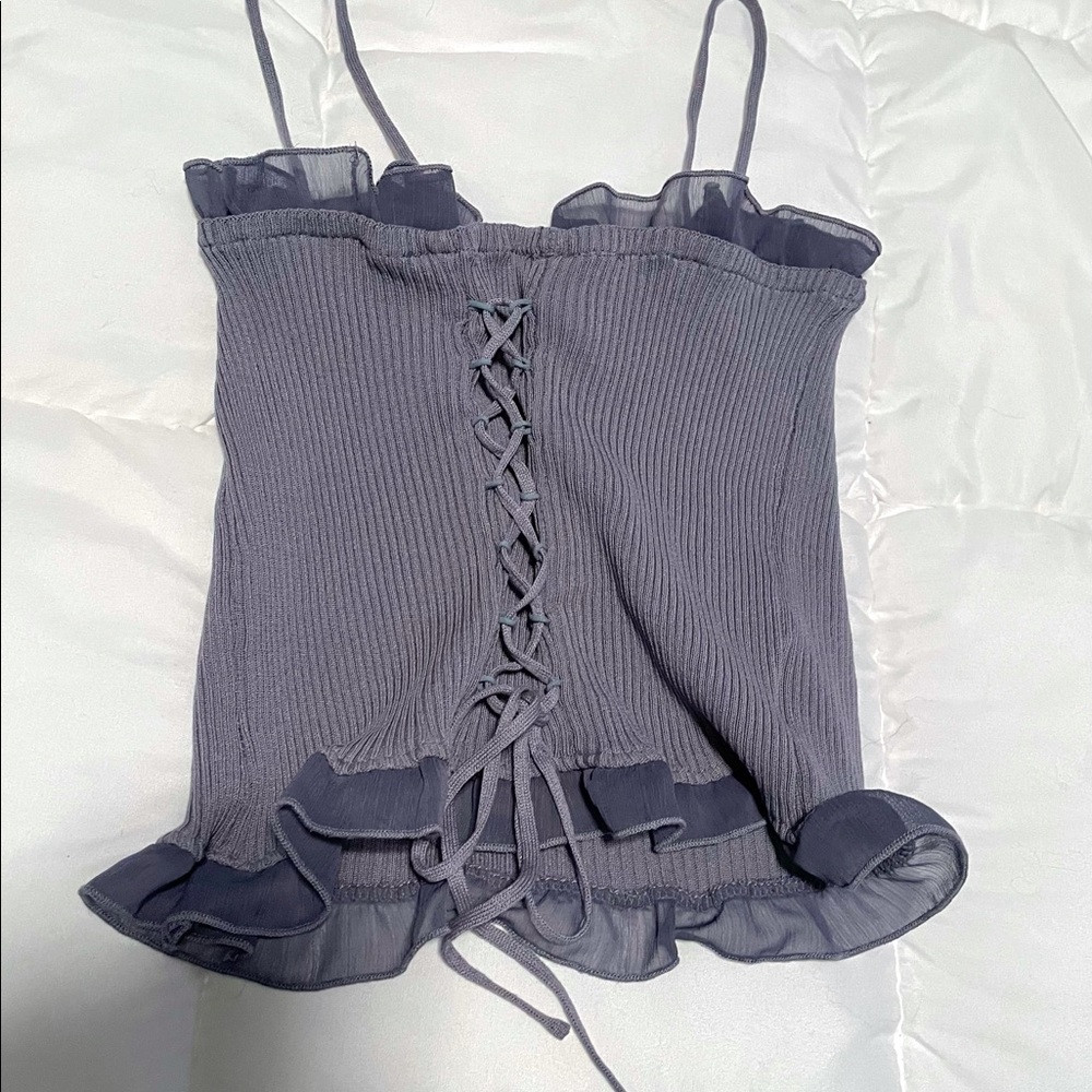 Cotton tie lace top